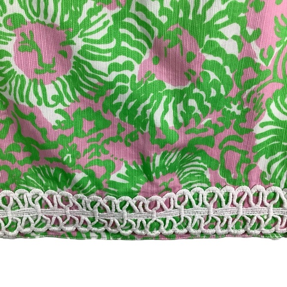 Lilly Pulitzer Vintage Sunnyside Lion Skirt Lace Trim 100% Cotton - Picture 2 of 10